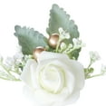 thumbnail image 3 of Novio Boutonniere Artificial Rose Flores Ramilletes para , Blanco Yotijar Boutonnieres de rosas, 3 of 7