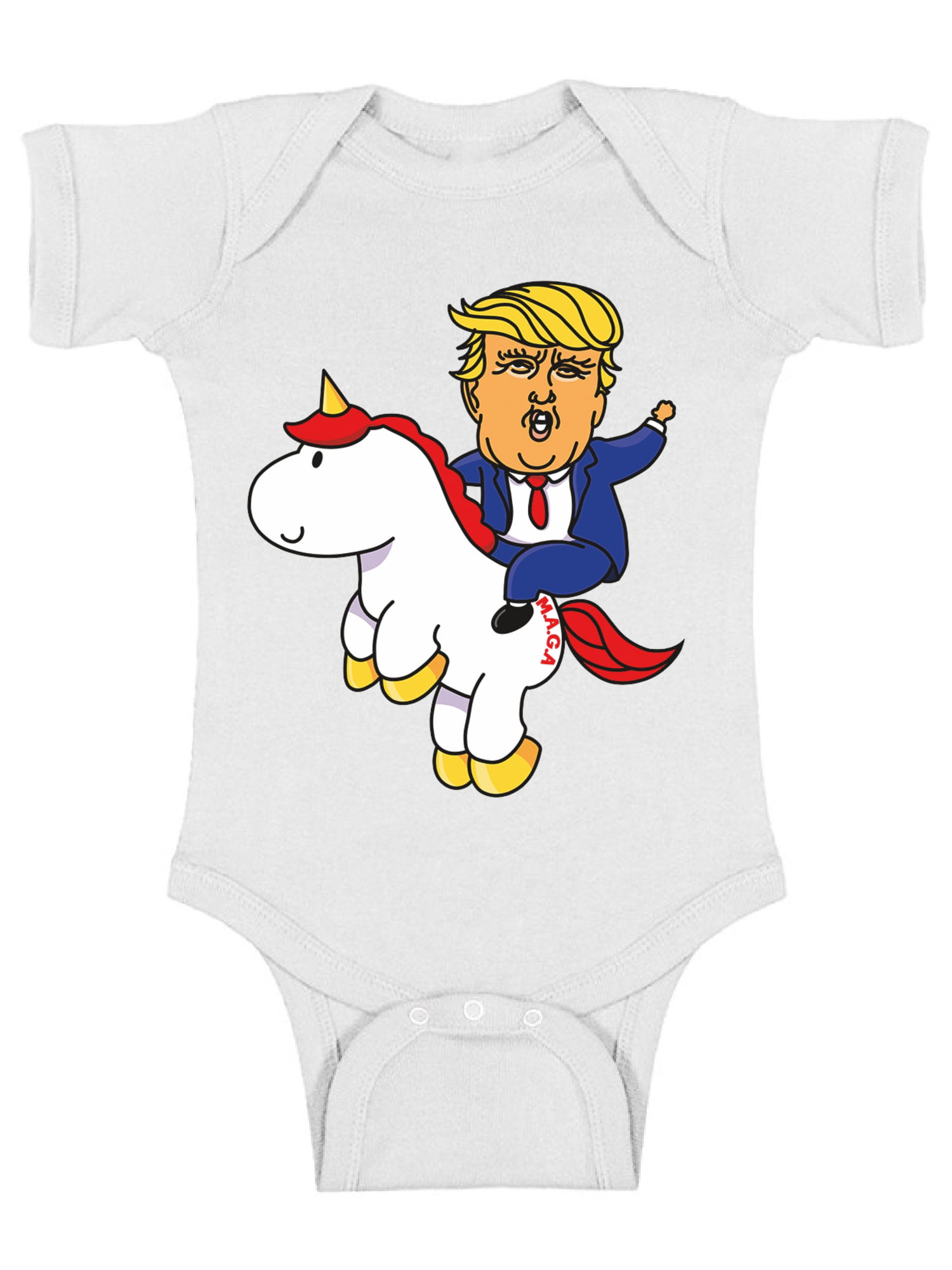 patrulje Elektriker titel Awkward Styles Funny Trump Baby Bodysuit Unicorn Romper Trump Fans Gifts -  Walmart.com