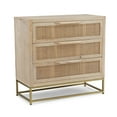 thumbnail image 2 of Blair 3-Drawer Rattan Cabinet, Natural and Gold, 2 of 12