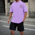 thumbnail image 7 of kpoplk Men's Daily Essential T-Shirt Big and Tall Relaxed Fit Short Sleeve Crew Neck Soft Cotton Blend Graphic Print Tee Size M,Purple, 7 of 7