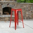 thumbnail image 2 of Flash Furniture Lily 30" High Backless Red Metal Barstool with Square Wood Seat, 2 of 13