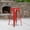 Red, variant on Emma + Oliver 30"H Backless Red Metal Barstool with Square Wood Seat