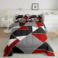 thumbnail image 2 of Erosebridal Red Triangle Bedding Twin Comforter Set,Abstract Rectangle Down Comforter,Vintage Geometric Bedding Sets Twin With Comforter,Lightweight Abstract Bedroom Decoration,Reversible,2-Piece, 2 of 8