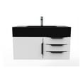 thumbnail image 3 of Castello USA Nile 36" White Wood Floating Vanity with Black Top and Black Trim, 3 of 8
