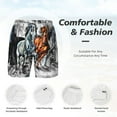 thumbnail image 5 of Balery Four Running Horses Mens Swim Trunks Swim Shorts for Men Quick Dry Inseam Beach Shorts with Compression Liner Pocket-3X-Large, 5 of 9