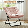 thumbnail image 6 of EDX Comfy Chair for Adults, Soft Faux Fur Folding Lounge for Bedroom Living Room Dorm Rooms Flexible Reading Chair, Pink, 6 of 7