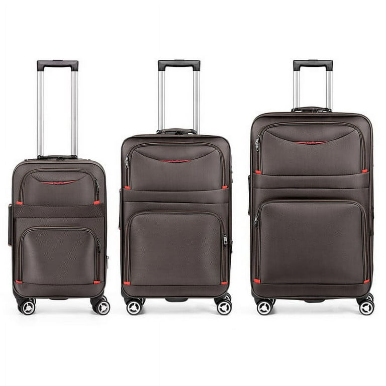 Handmade Spinner Black and Brown Luggage Sets