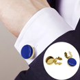 thumbnail image 3 of Baohd 2 Pieces Men Cufflinks Suit Decors Formal Event Button Covers Men Gift Blue, 3 of 9