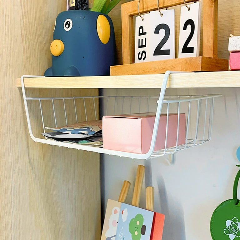 Collapsible Dish Rack Camping Under Shelf Basket Durable Metal Wire Rack Hanging Shelf Storage Basket Under Cabinet Organizer Shelf For