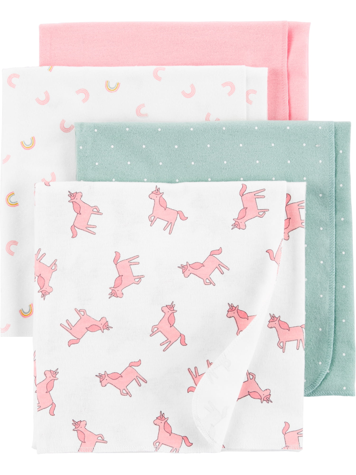 Lovable and Cozy 4-Pack Receiving Baby Blankets Pink Dinosaur 100% Cotton 26 x 26 Your Little One Will Love