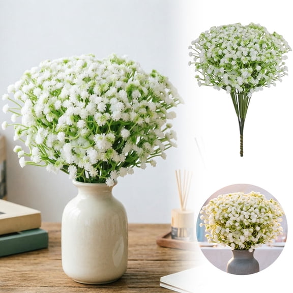 Flowers Display Set for Home and Events – Realistic Baby Breath Floral Arrangement for Weddings Parties and Centerpieces 50PCS