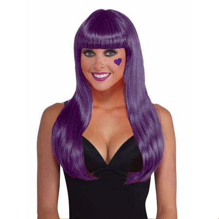 Purple Long Wig Halloween Costume Accessory Walmart Com