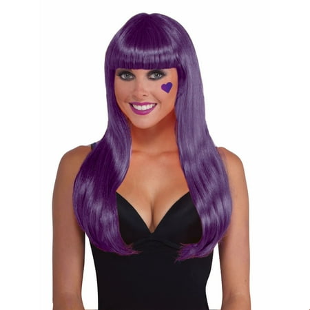 Purple Long Wig Halloween Costume Accessory