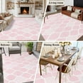thumbnail image 5 of Rectangle Area Rugs 8 x 10 Ft, Pink Geometric Non-Slip Residential Carpet, Morocco Modern Simple Abstract Aesthetic Indoor Crawling Mats Runner Rugs for Living Room/Dining Room/Bedroom, 5 of 8