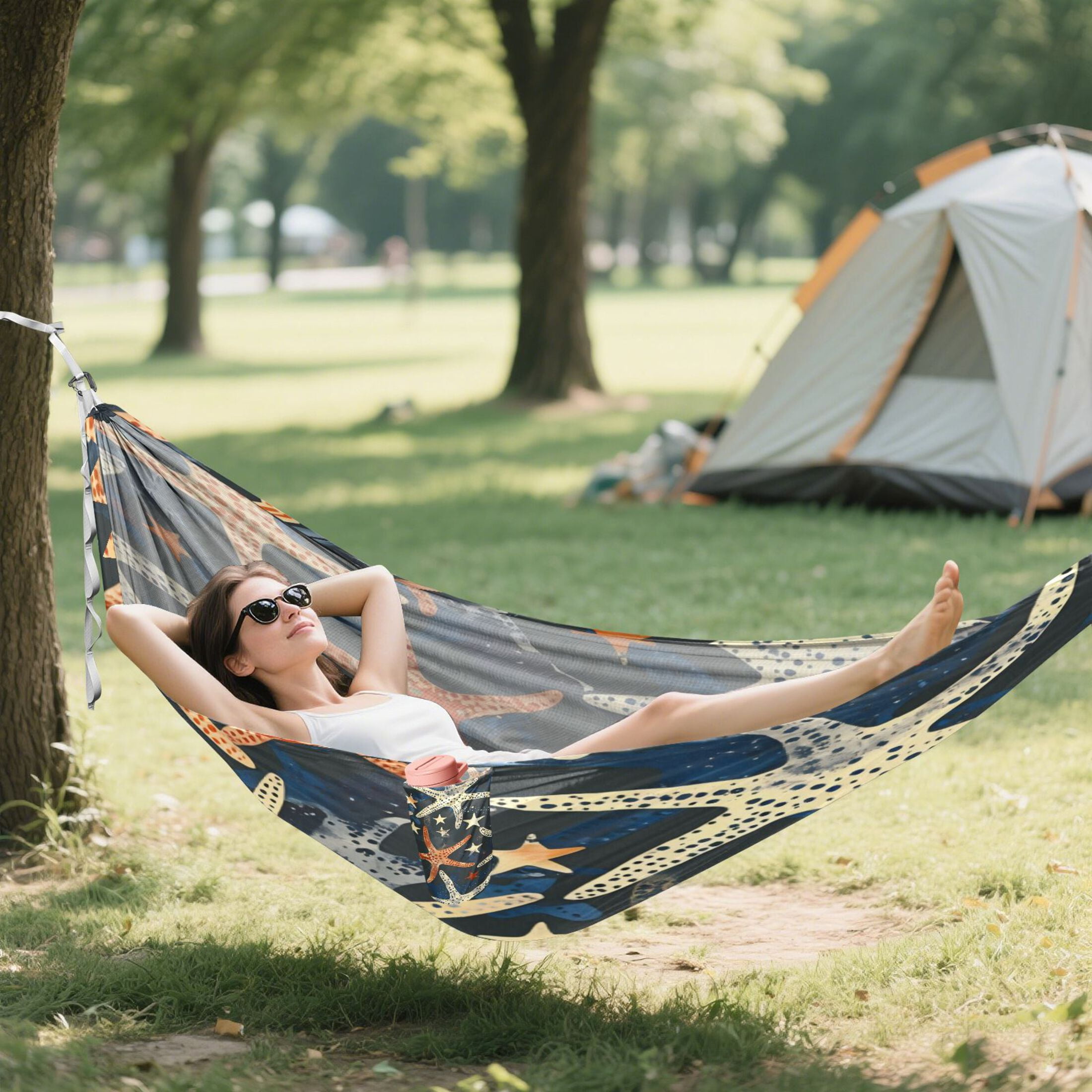 Hammock Camping Hammock Nylon Portable Hammock Travel Camping Hammock Multicolor Starfish