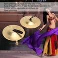 thumbnail image 5 of SUTENGDA 2Pcs Finger Cymbals Pure Copper Wear Resistant Easy Grip Finger Bell for Dance Party Holiday Gold, 5 of 5
