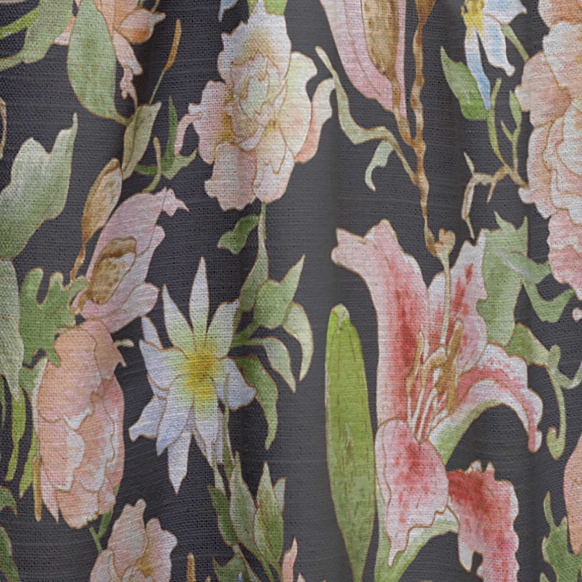 Designart 'Bituminous Bloom XXIV' Floral Curtain Panel