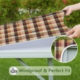 thumbnail image 6 of Brown Beige Green and Red Checkered Pattern Square Fitted Tablecloth with Elastic Edge,Square Table Cover,Washable Elastic Table Cover for Home Kitchen Party Decor 36"x36", 6 of 6