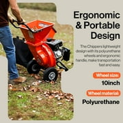 SuperHandy 7HP Gas Powered Leaf Chippers - Wood Chipper, 3 Wood Diameter