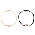 thumbnail image 1 of 1 par de pulseras vibratorias para pareja, pulseras de conexión de latidos del corazón para él y para ella, pulseras tejidas ajustables, joyería de aniversario para relaciones a distancia., 1 of 7