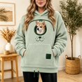 thumbnail image 2 of Womens Pet Pouch Hoodie Small Pet Carrier Sweatshirt Loose Fit Casual Fall Winter Tops for Women Long Sleeve with Zipper Pouch Adjustable Hem Cute Graphic Hooded Fleece Pullover, 2 of 4