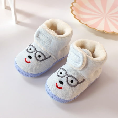 

Cathalem Toddler Boy Winter Shoes Winter Children Toddler Shoes Baby Boys And Girls Flat Cotton Baby Girl Booties 6-12 Months A 0 Months