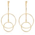 thumbnail image 1 of Women Double Hoop Earrings Creative Circle Dangle Earrings Vintage Drop Earrings, 1 of 10