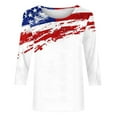 thumbnail image 5 of Meichang American Flag Shirt Women 4th of July Red White and Blue Graphic T Shirts 3/4 Sleeve Loose Fit Crew Neck T-Shirts Patriotic Independence Day Clothes, 5 of 6
