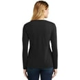 thumbnail image 3 of Port 1135813 Ladies Long Sleeve Fan Favorite V-Neck Tee, Jet Black - Medium, 3 of 4