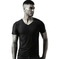 thumbnail image 2 of pxiakgy mens t shirt men breathable ice silk t shirt top short sleeve cultivate fitness movement summer v neck short sleeve men t shirts black + 3xl, 2 of 7