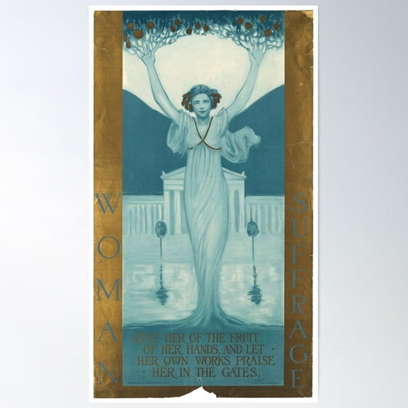 Give Her The Fruits Of Her Hands Vintage Suffragette Poster Art Poster Wall Art, Modern Wall Decor For Living Room Bedroom, 24x36 UNFRAMED