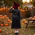 thumbnail image 4 of Womens Wizard Hat Costume Accessory, Foldable Pointed Witch Hat with Soft Velvet Texture, Cone Hat for Halloween Party Cosplay Dress Up Red, 4 of 6
