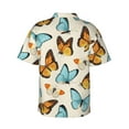 thumbnail image 3 of Uemuo Butterflies Printed Regular Fit Short Sleeve Casual Hawaiian Shirt for Men,Aloha shirt,Tropical shirt,Floral print shirt,Vacation Beach shirt-Medium, 3 of 9
