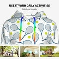 thumbnail image 4 of Lsque Tennis Rackets And Balls Pattern Casual Women's Hoodie,Hooded Sweatshirt with Kangaroo Pocket,Pullover Hoodie with Eye-catching Drawstrings-Small, 4 of 7