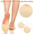 thumbnail image 2 of 6 Pairs Ultra Low Cut Liner Socks Women Ball of Foot Cushion Socks Women No Show Toe Topper Socks with Invisible Sling Back Padded Half Socks Socks for High Heels, 2 of 6