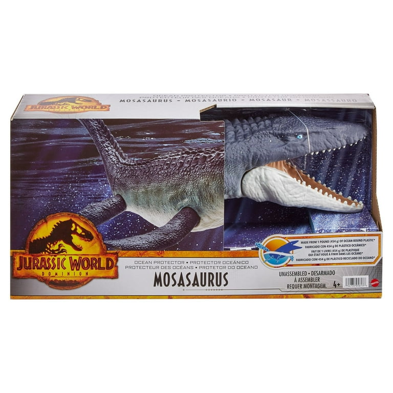 ​Jurassic World Dominion Ocean Protector Mosasaurus Dinosaur Action Figure  from 1 Pound of Recycled Plastic, Movable Joints, Toy Gift with Physical