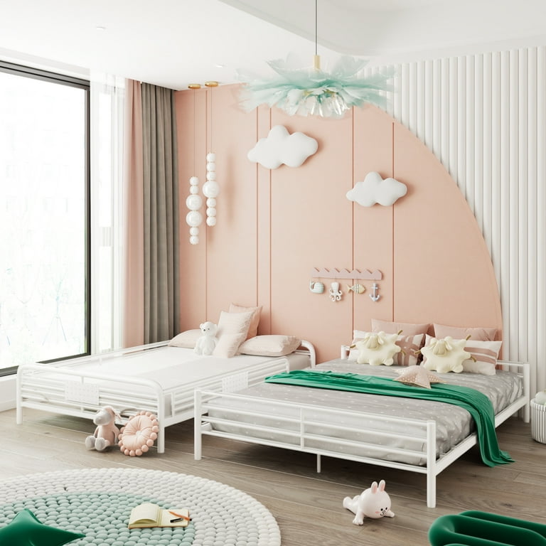 White bunk beds with queen on bottom sales