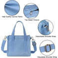 thumbnail image 3 of Kukuzhu Canvas Tote Bag for Women Stylish Crossboy Handbag Casual Hobo Bag Top Handle Satchel with Multiple Pockets, 3 of 6