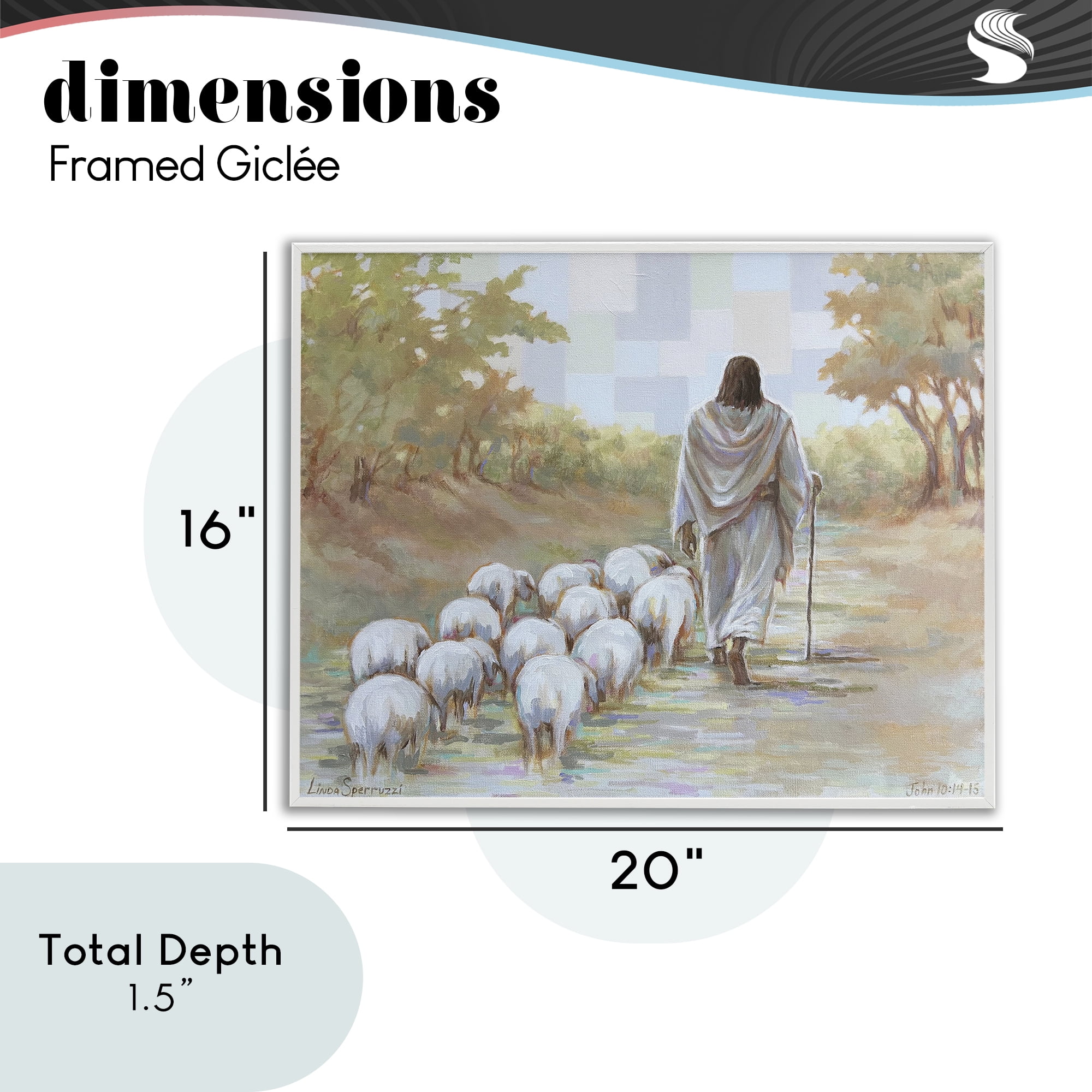 Stupell Industries Lead On Good Shepherd White Framed Giclee Art, design by Linda Sperruzzi