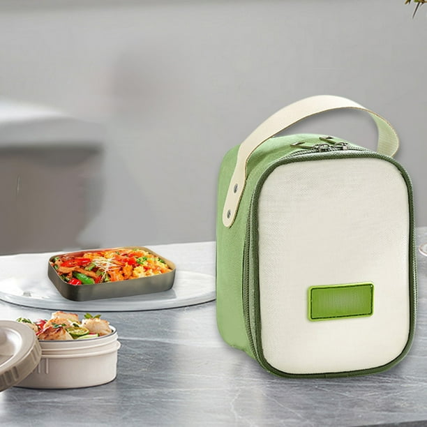 Lonchera, Bolsa de Aislamiento Portátil para Tazas, Bolsa de Tela Verde con Aislamiento Térmico para Alimentos, 21 X 13 X 10 Cm, 1 Unidad, Bolsa de Lonchera para Uso En Exteriores y Oficinas, para Mu