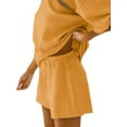 thumbnail image 5 of Women 2 Piece Outfits 3/4 Sleeve Tops and Elastic Waist Shorts Lounge Sets, 5 of 6