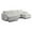 Teddy White 120" W, variant on Ktaxon 157" W Sectional Sofa U Shaped Couch with Double Chaise Teddy Velvet Sleeper Set with 4 Oversized Seats Teddy White