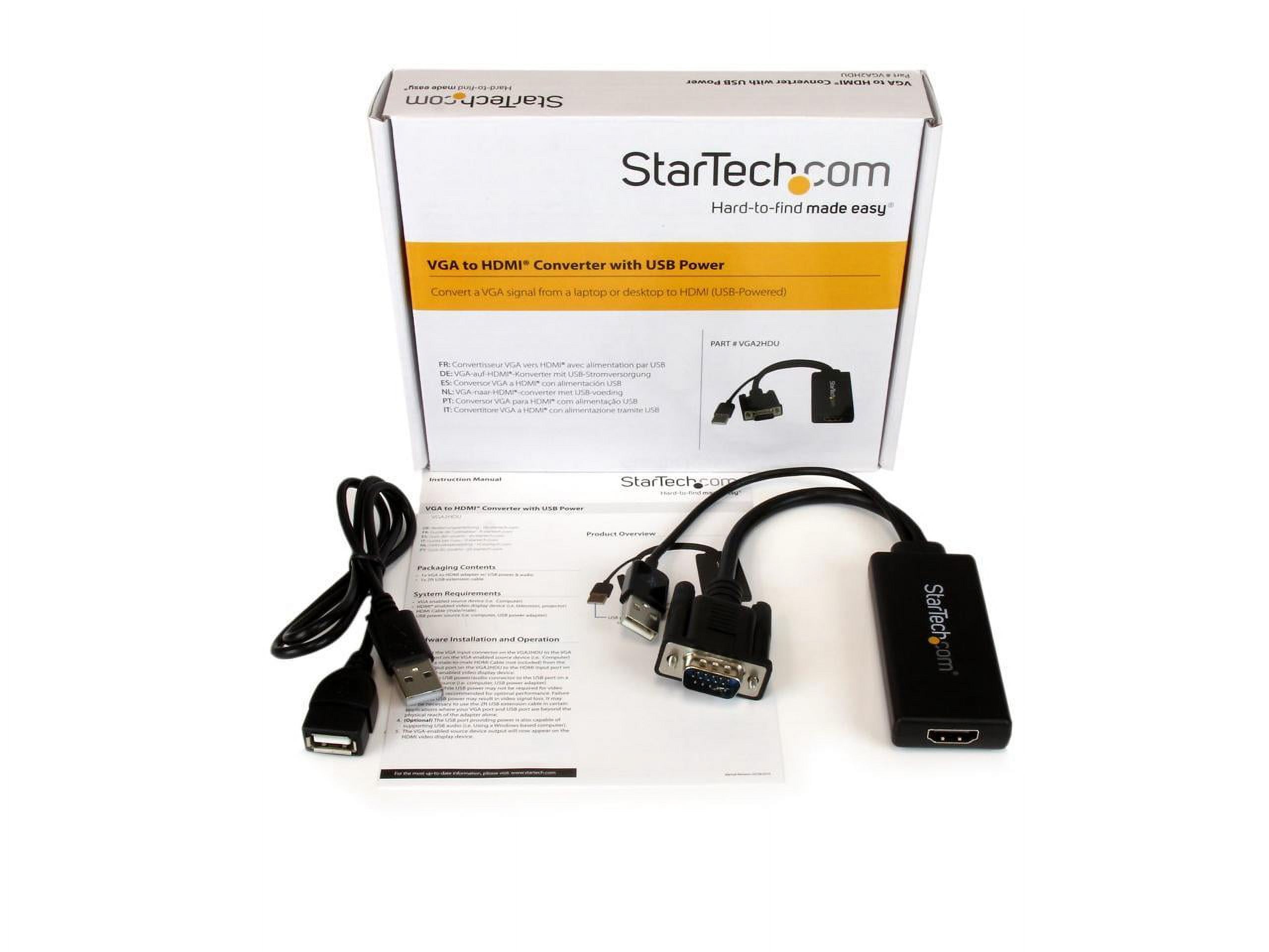 StarTech.com VGA2HDU VGA to HDMI Adapter with USB Audio & Power - Portable VGA to HDMI Converter - 1080p - image 5 of 5