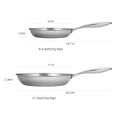 thumbnail image 6 of Fenbeli 2 Pcs 3 Ply Stainless Steel Fry Pans Nonstick with Premium Magnetic Stainless Exterior, Aluminum Core, 6 of 8