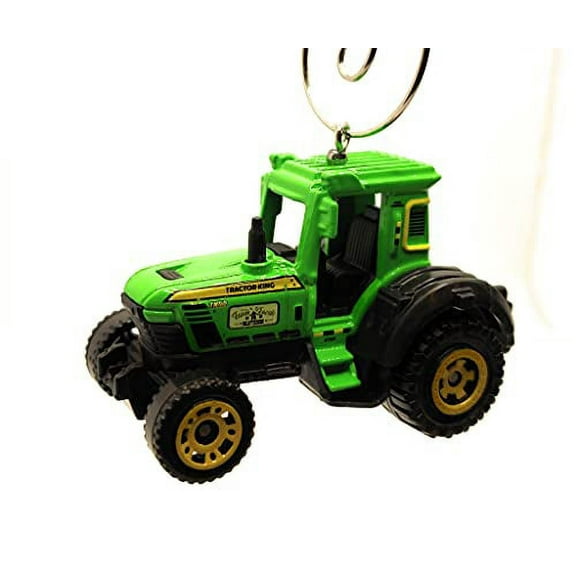 Green Farm Tractor Christmas Ornament 1:64