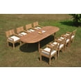thumbnail image 4 of Grade-A Teak Dining Set: 8 Seater 9 Pc: 118" Double Extension Oval Table And 8 Veranda Arm Chairs Outdoor Patio WholesaleTeak #WMVR10, 4 of 4