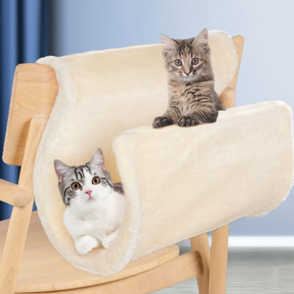 Colourtree Beige Luxury Cat Radiator Bed - Warm Fleece Hanging Basket with Metal Frame, Pet Cradle for Cats | Pet Supplies