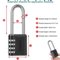 thumbnail image 2 of 4 Pack Outdoor Combination Padlock Long Shackle Lock 6.5cm Shackle Waterproof 4 Digit Resettable Combination Lock, 2 of 7