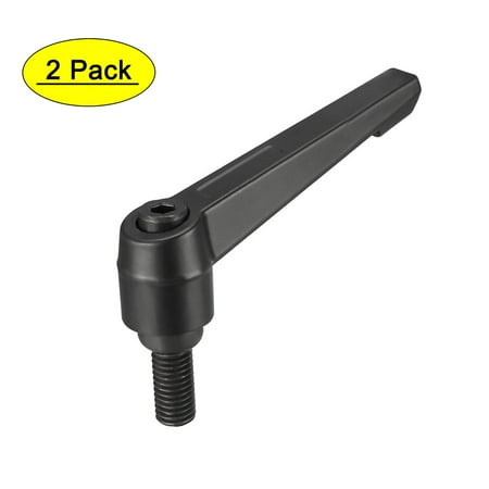 

Uxcell M10 x 20mm Metric Adjustable Clamping Lever Handle with Stud Black 2 Pack