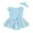 Blue, variant on Coerni Baby Girl Summer Romper Set Lace Skirt Dress Headband Outfits Sleeveless Flower Bow New Born Clothes Suit